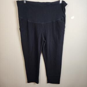 Alina Mae Maternity Wear to Work Ponte Pants Size XL Belly Panel Black